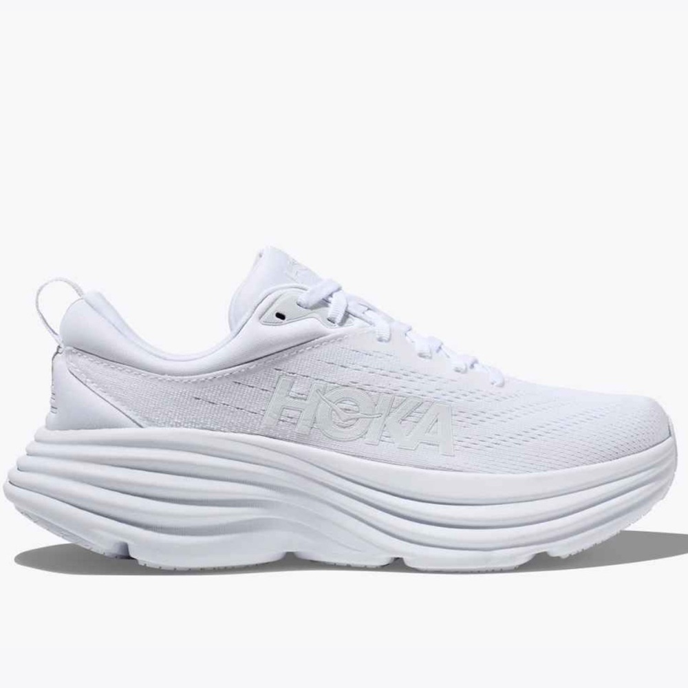 Hoka Bondi 8 Running Shoe Wide Width 8.5D White